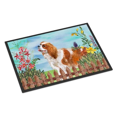 Carolines Treasures CK1225MAT Cavalier Spaniel Spring Indoor Or Outdoor Mat - 18 X 27 In.